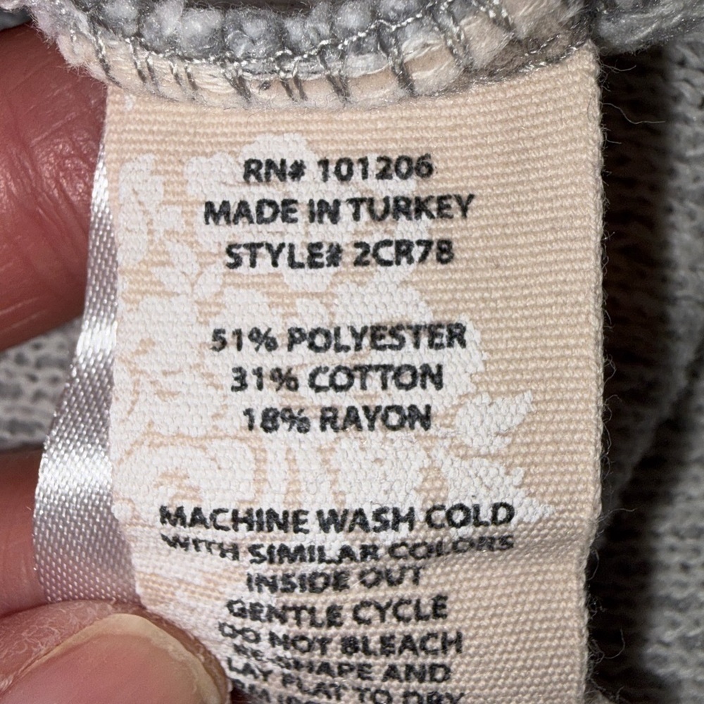Soft Surroundings Light Gray Cowl Neck Sweater size XL - Picture 8 of 8
